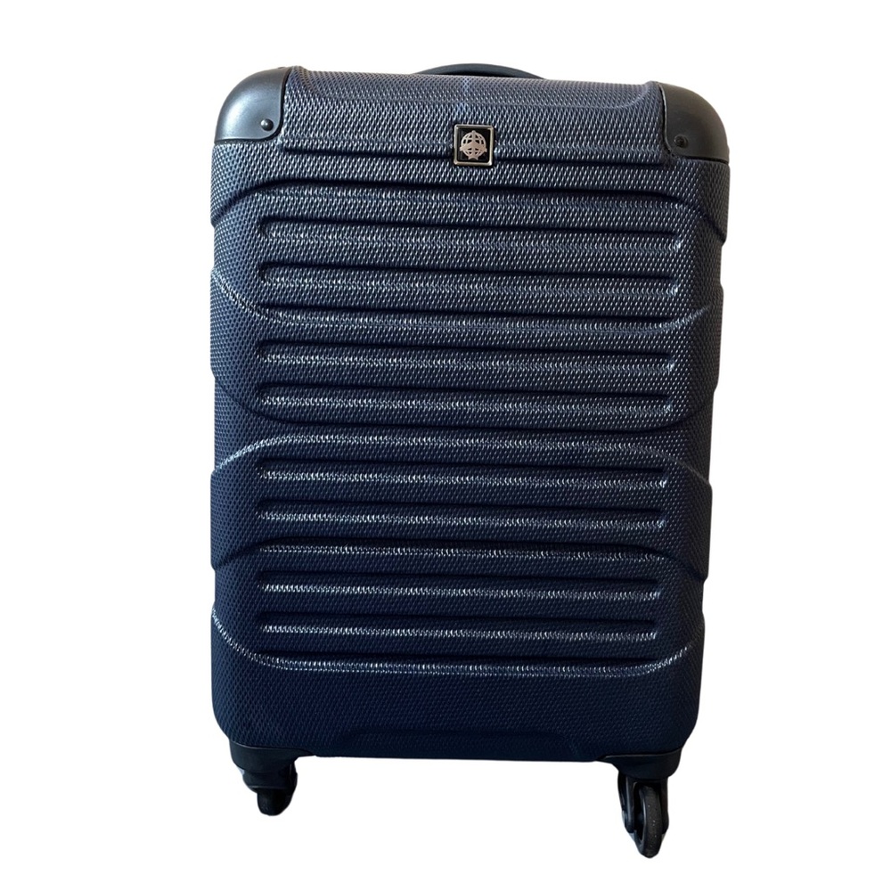 Navy Hard-Shell Travel Luggage with Wheels